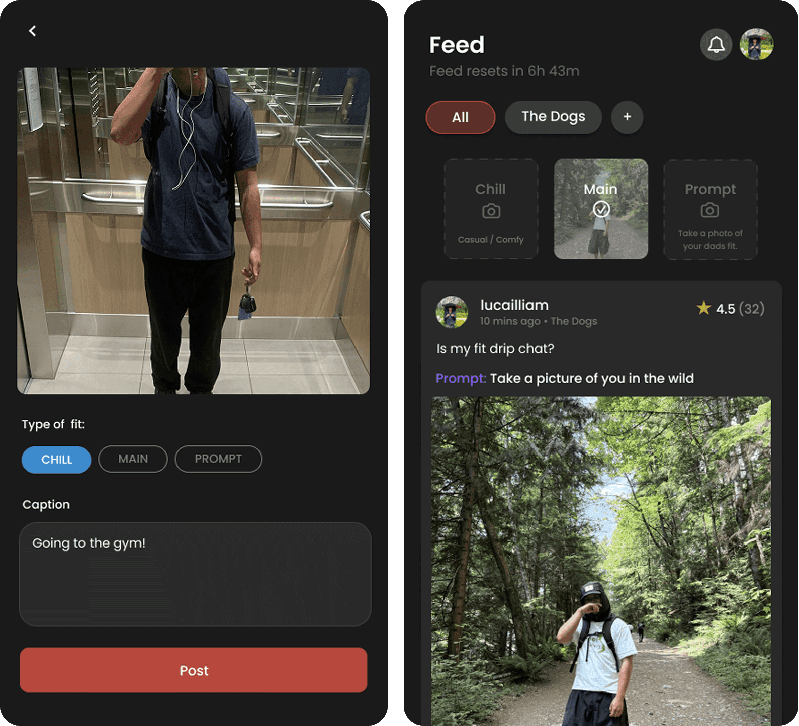Posting vibes design exploration